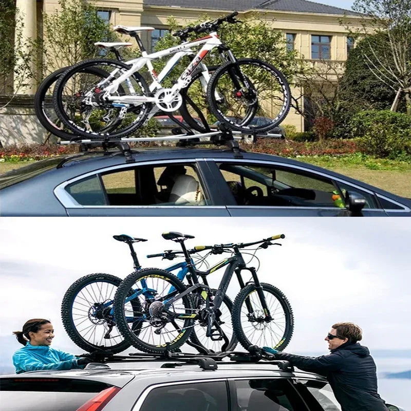 Porte-Vélo de Toit en Alliage d'Aluminium pour VTT et Vélo de Route avec Verrouillage Antivol, 6 Versions