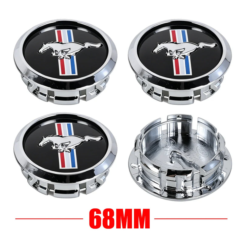Cache-Moyeux Ford Mustang Shelby Focus Ranger Kuga 68mm — vue de trois quarts