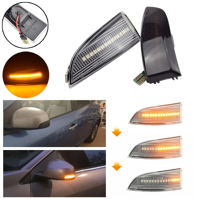 Clignotants LED de Miroir Latéral Dynamiques Renault Megane III Scenic III Fluence Latitude Laguna III Séquentiels