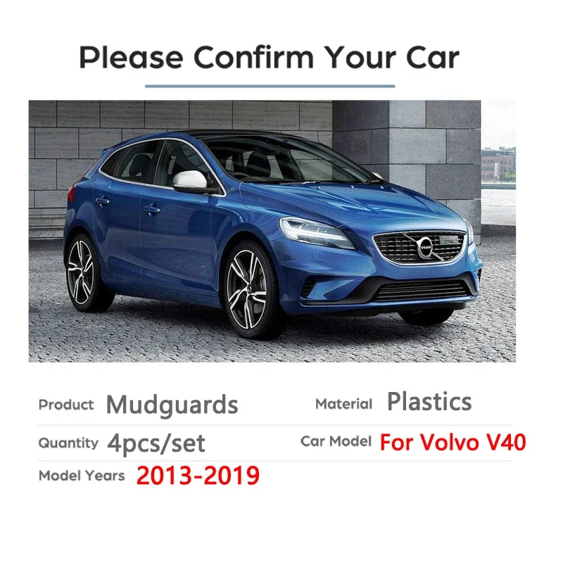 Garde-Boue Volvo V40 2013-2019 Bavettes 4 Pièces