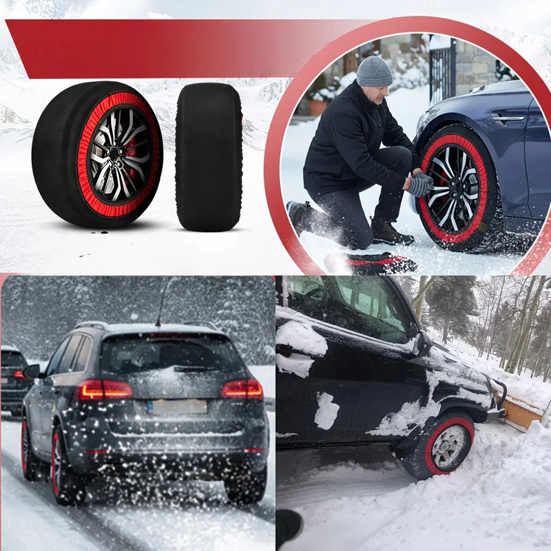 Chaussettes à Neige Textile Rouges Voiture SUV Vente à l'Unité