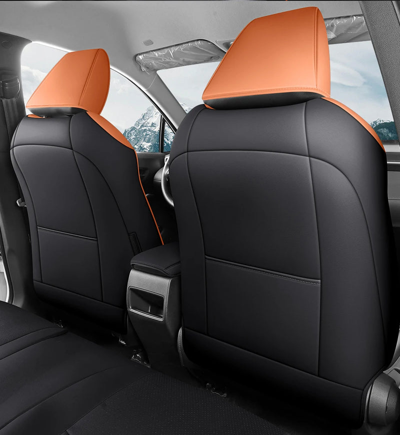 Housses de Siège Cuir Toyota RAV4 2020-2023 Sur Mesure 5 ou 9 Pièces Orange Vert Gris Noir