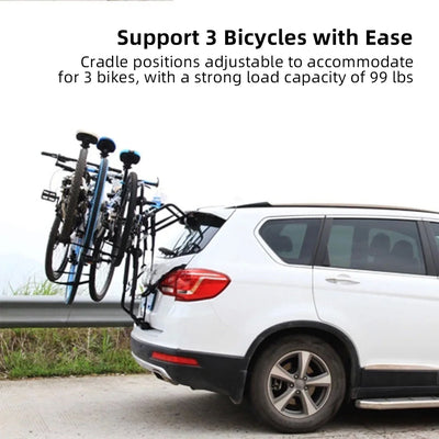 Porte-Vélos de Coffre 3 Vélos Universel 45 kg