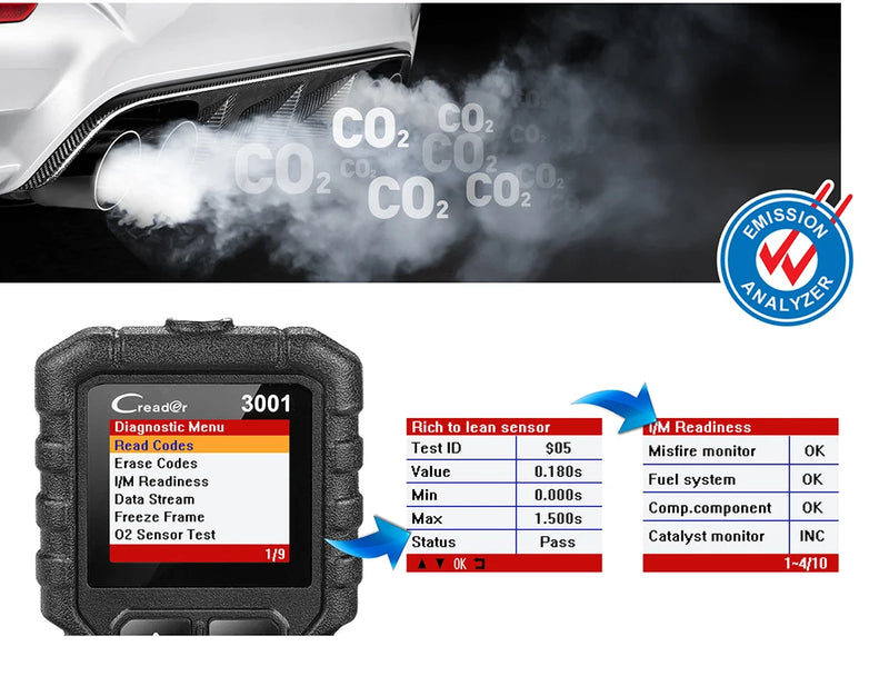 OBD2-Scanner LAUNCH Creader CR3001 Farbdisplay