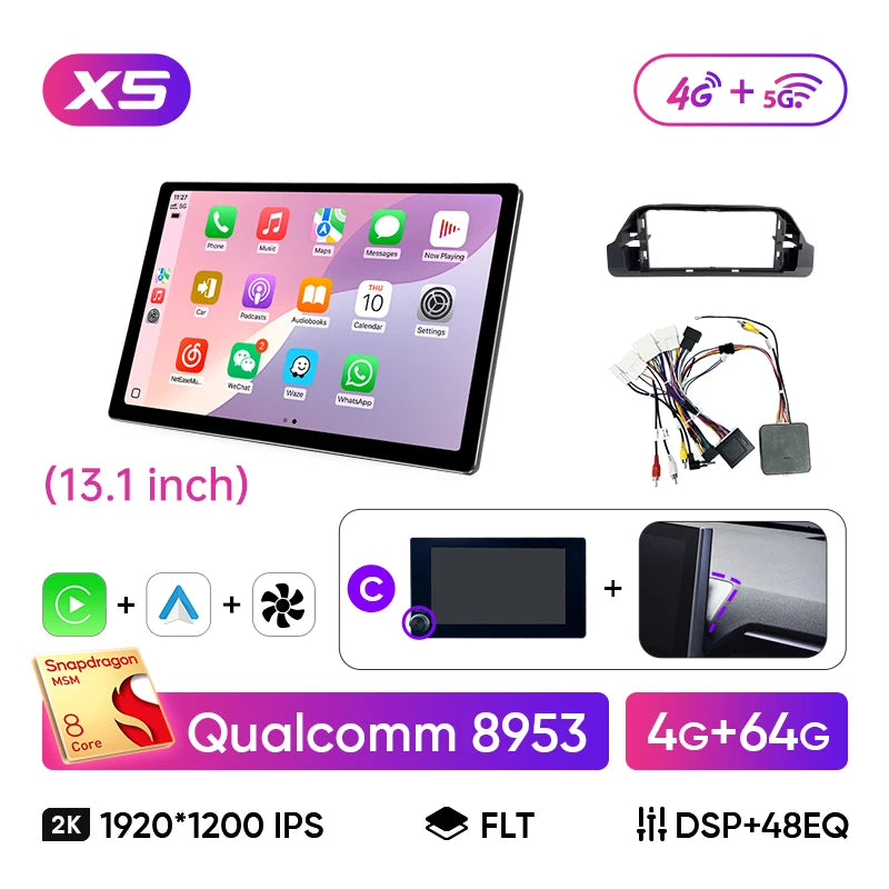 Autoradio Ainavi Android 13 Écran 13,1 Pouces Toyota RAV4 XA50 2019-2025 CarPlay Sans Fil 2K