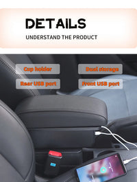 Accoudoir Volkswagen Golf 7 2014-2019 Console Centrale avec Rangement 3 USB