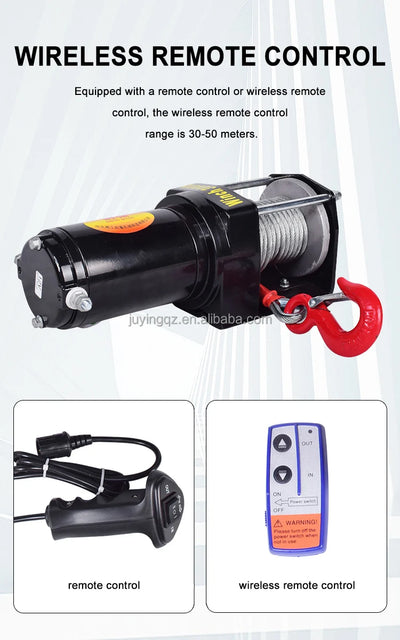 Treuil Électrique Étanche 3000 lbs 12V Aluminium