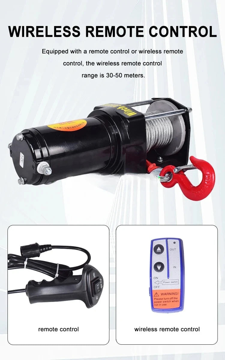 Treuil Électrique Étanche 3000 lbs 12V Aluminium