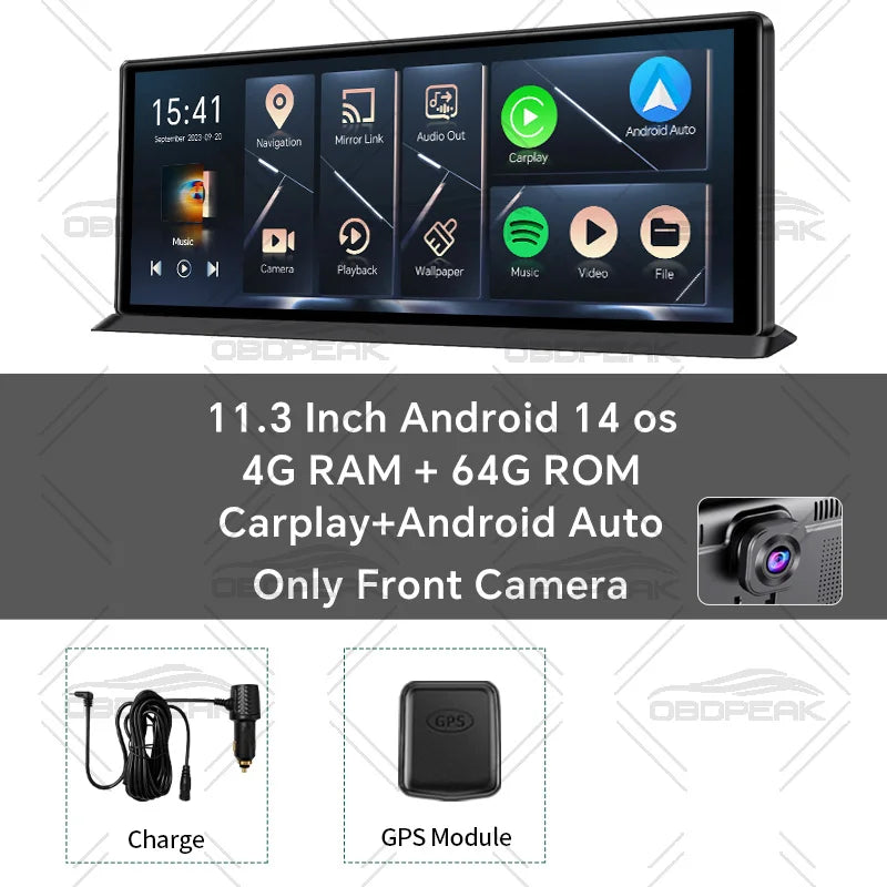 Dashcam K60 Pro 11 Pouces Android 14 CarPlay