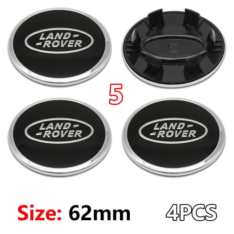 Cache-Moyeux Land Rover 62 mm Lot de 4 Emblèmes de Jante 3D ABS Chromé pour Evoque Defender Discovery 4 Range Rover Sport
