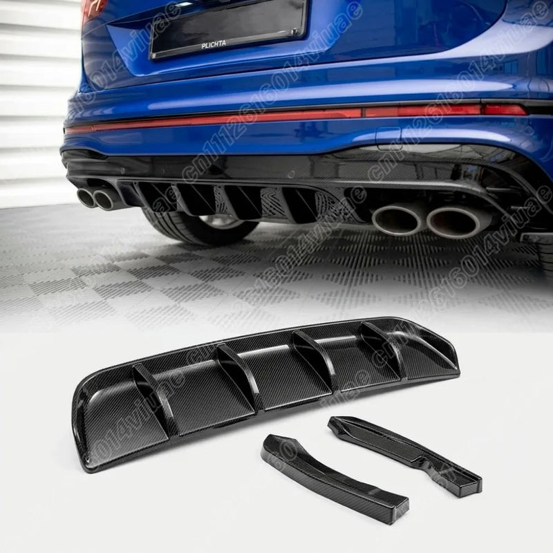 Kit Diffuseur de Pare-Chocs Arrière Volkswagen Tiguan R MK2 Noir Brillant ou Aspect Carbone