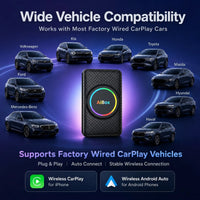 Boîtier CarPlay AI Box Android 14 Sans Fil Plug and Play