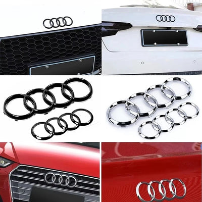Logo Audi 4 Anneaux Noir ABS A5 Q3 Q8 TT
