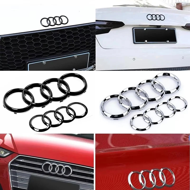 Logo Audi 4 Anneaux Noir ABS A5 Q3 Q8 TT