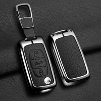 Étui de Protection Clé Peugeot Citroën Cuir et Alliage 207 307 308 407 607 807 C2 C3 C4 C5 C6 C8