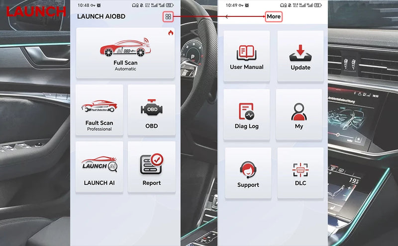 Lecteur OBD2 Bluetooth Launch AIOBD Diagnostic Auto Android iOS