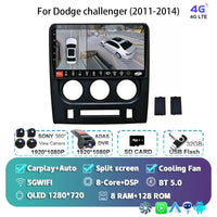 Autoradio Android 16 Dodge Challenger 2011-2014 Écran QLED CarPlay GPS Caméra DVR