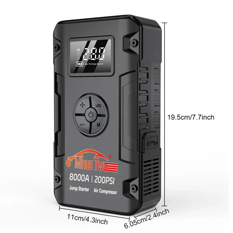 Booster de Batterie Voiture 8000A avec Compresseur 200 PSI