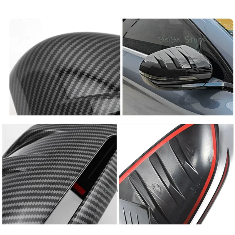 Coques de Rétroviseur BYD Atto 3 Evo 2026-2027 Aspect Carbone ou Noir Brillant, Style Lisse, Ailettes ou Bec, Paire