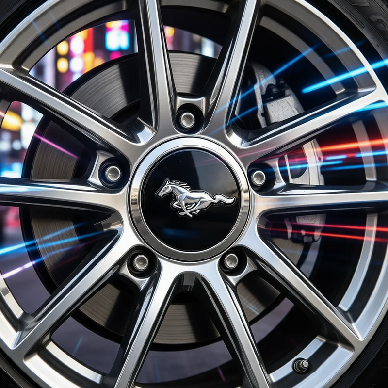 Cache-Moyeux Ford Mustang Shelby Focus Ranger Kuga 68mm — détail de finition