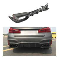 Diffuseur Arrière Carbone Sec Style D BMW Série 5 G30 G38 2017+ avec Séparateurs et Spoiler