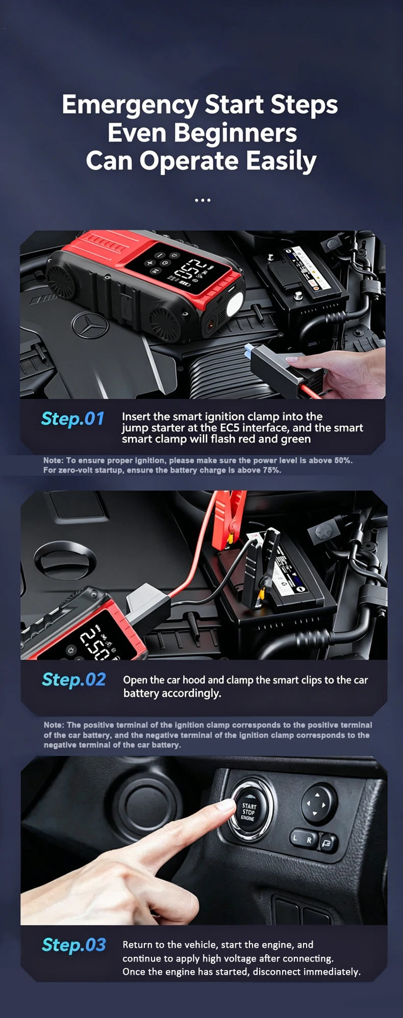 Booster de Batterie Voiture 1800A 12V avec Compresseur Intégré