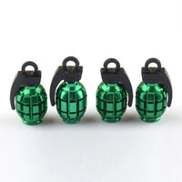 Bouchons de Valve Universels Grenade Aluminium Anti-Poussière