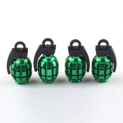 Bouchons de Valve Universels Grenade Aluminium Anti-Poussière