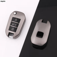 Étui de Protection Clé Peugeot 208 308 3008 5008 Citroën C3 C4 Gris Anthracite Clé à Rabat