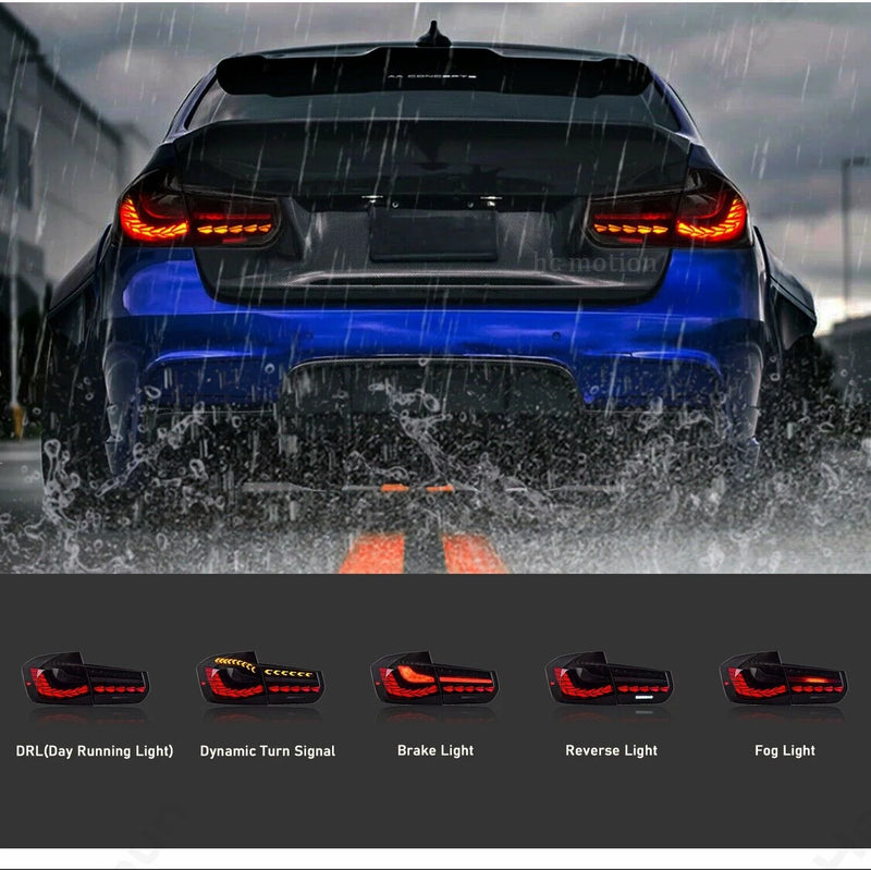 Feux Arrière LED BMW Série 3 F30 F80 Animation Bleue