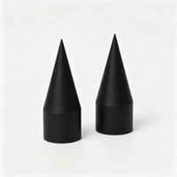 Black 22 mm Conical Wheel Nut Covers — overall view