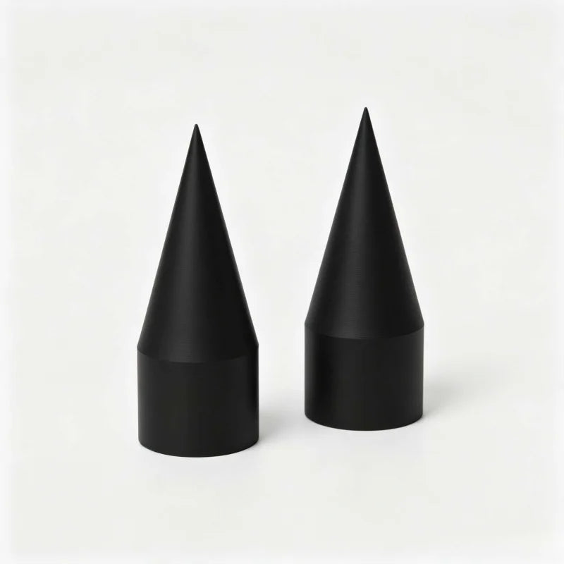 Black 22 mm Conical Wheel Nut Covers — overall view