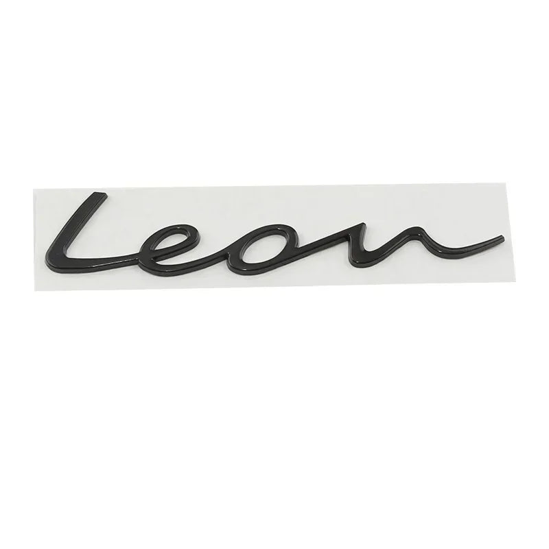Emblème Lettres LEON 3D en Alliage de Zinc pour Seat Leon MK1 à MK6 et FR, Capitales ou Manuscrit, 5 Coloris