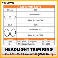 Mini Cooper Countryman R60 R61 2011-2016 Headlight Bezel