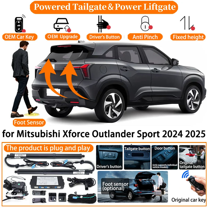 Kit Hayon Électrique Intelligent Mitsubishi Xforce Outlander Sport 2024-2025 Vérins Automatiques de Coffre
