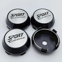 Cache-Moyeux Universels Édition Sport 60mm Noir Argent — exemple de montage