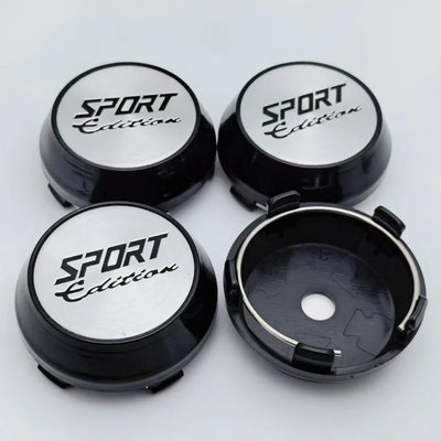 Cache-Moyeux Universels Édition Sport 60mm Noir Argent