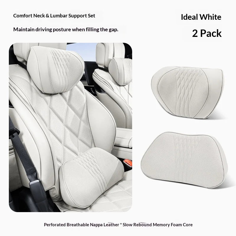 Coussin de Nuque et Soutien Lombaire Voiture Universel — détail de finition