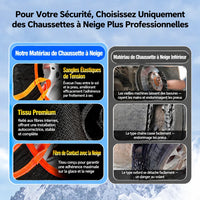 Chaussettes à Neige Voiture Antidérapantes Bandes Réfléchissantes et Boucles de Traction