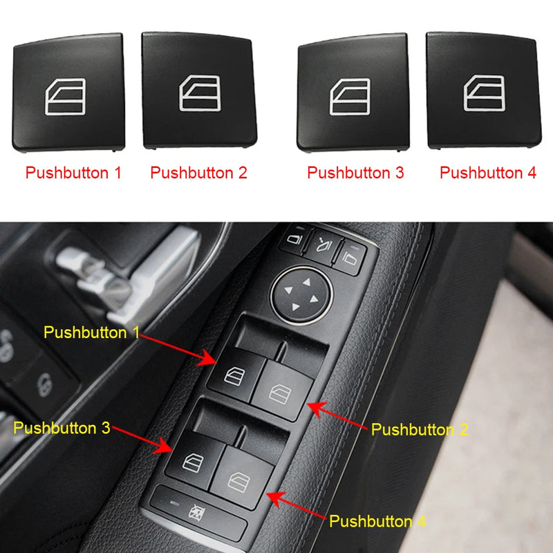 Cache-Boutons Lève-Vitre Mercedes W204 X204 W212 GLK — vue de profil