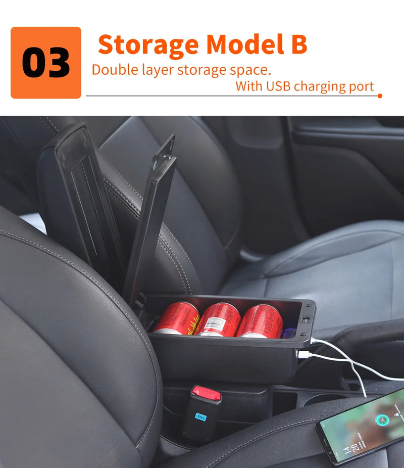 Accoudoir Volkswagen Golf 7 2014-2019 Console Centrale avec Rangement 3 USB