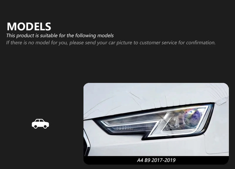Phares LED Audi A4 B9 2017-2020 A4L Paire Avant Feux de Jour Clignotants