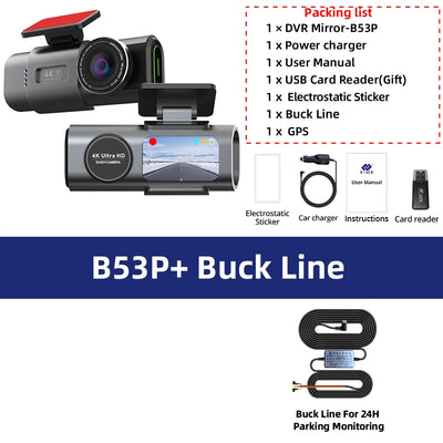 Dashcam E-ACE B53P 4K GPS Wi-Fi Vision Nocturne