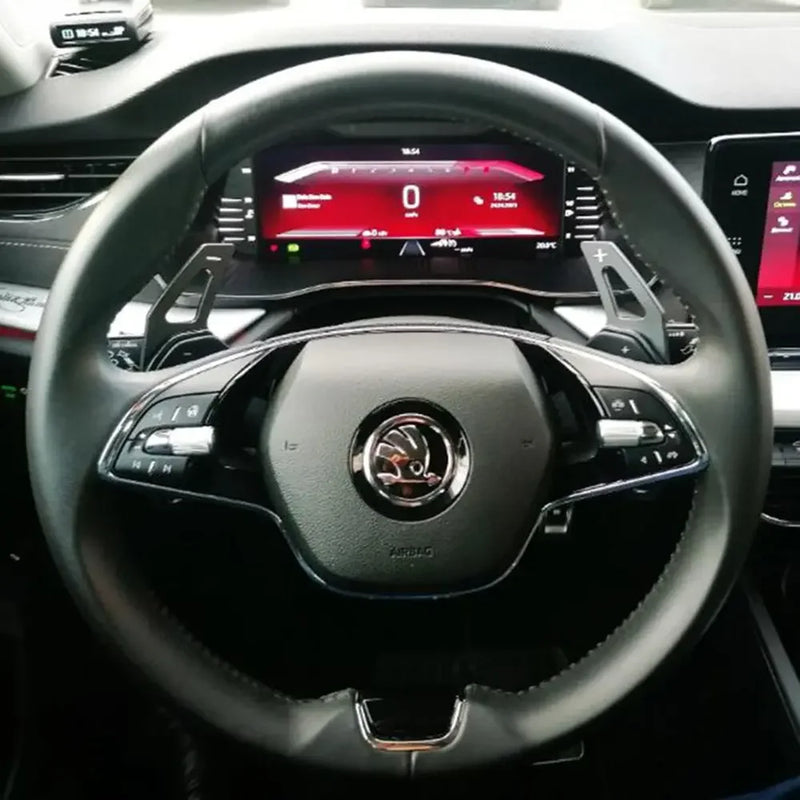 Palettes au Volant Skoda Octavia MK4 Enyaq Karoq Kodiaq Aluminium Grand Format