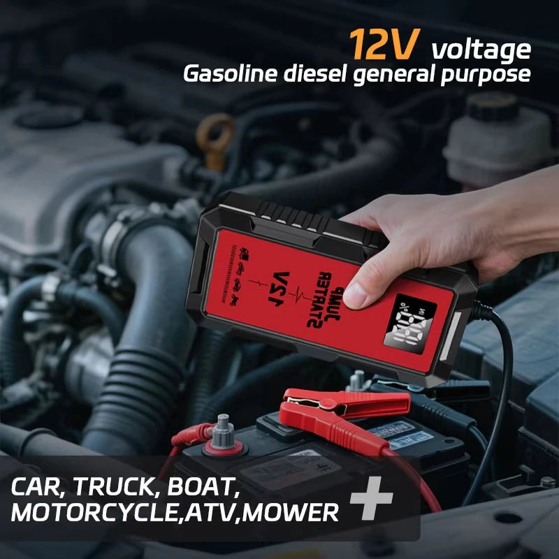 Booster de Batterie Voiture 12V 1200A Écran Numérique 5 Coloris