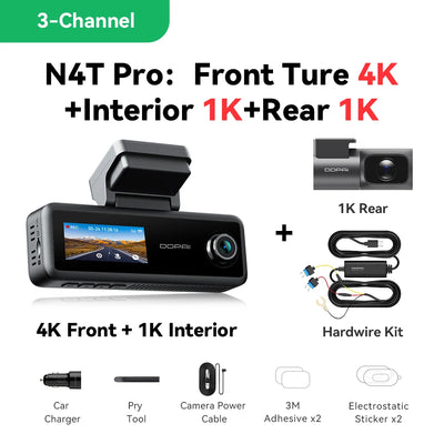 Dashcam DDPAI N4T Pro 3 Canaux 4K HDR