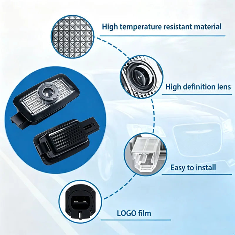 Projecteur Porte BYD Sealion 7, Sealion 6, Sealion 5, Song Plus, Seal U, Lumière de Bienvenue HD, Lot de 2