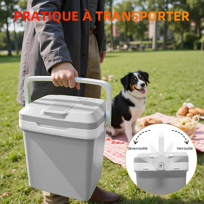 Glacière Électrique Voiture 24 L 12 V 220 V Froid et Chaud