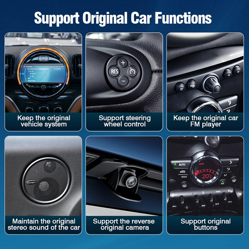 Boîtier CarPlay Sans Fil Android Auto Mini Cooper R55 R56 R57 R58 R60 R61 F54 F55 F56 Clubman Countryman