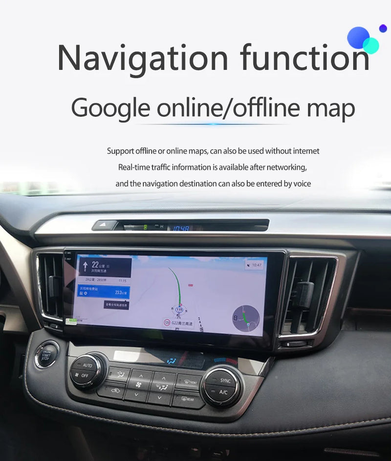 Autoradio Android Écran 10,25 Pouces Toyota RAV4 XA40 2012-2019 CarPlay Sans Fil GPS 4G